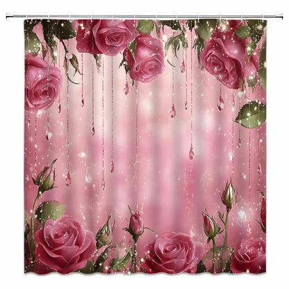 Tenda da doccia con stampa romantica di rose - F - 300cm x 180cm - image 8