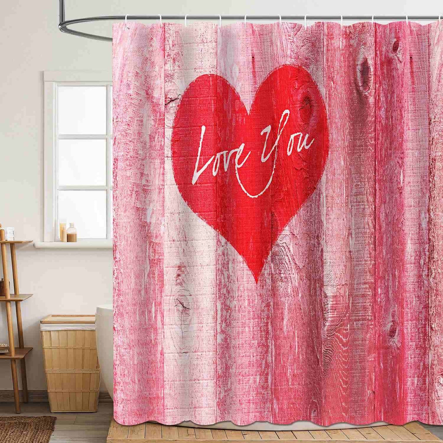 Tenda da doccia con stampa romantica per San Valentino - B - 180cm x 200cm - image 1
