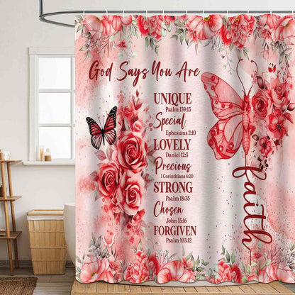 Tenda da doccia con stampa romantica per San Valentino - F - 180cm x 200cm - image 5