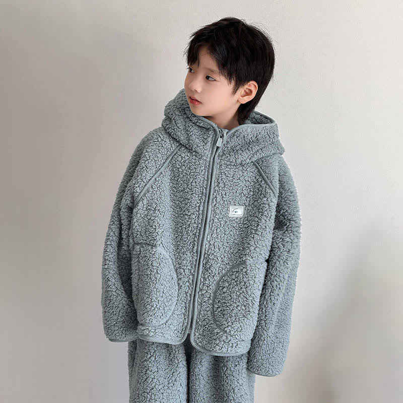 Completo da notte per bambini con cappuccio e cerniera - image 1