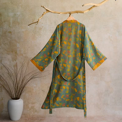 Kimono in garza di cotone Ginkgo Biloba - image 2