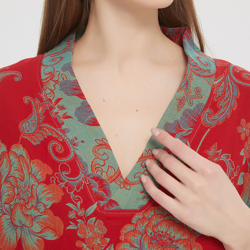 Camicia da notte floreale in garza di cotone a doppio strato - image 3