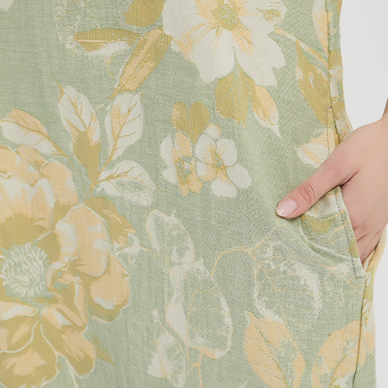 Camicia da notte floreale in garza jacquard a doppio strato - image 6
