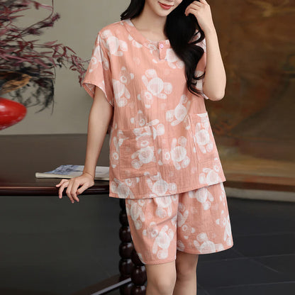 Set sauna e loungewear Bear Gauze Couple - Corallo arancione - Donne: L - image 3