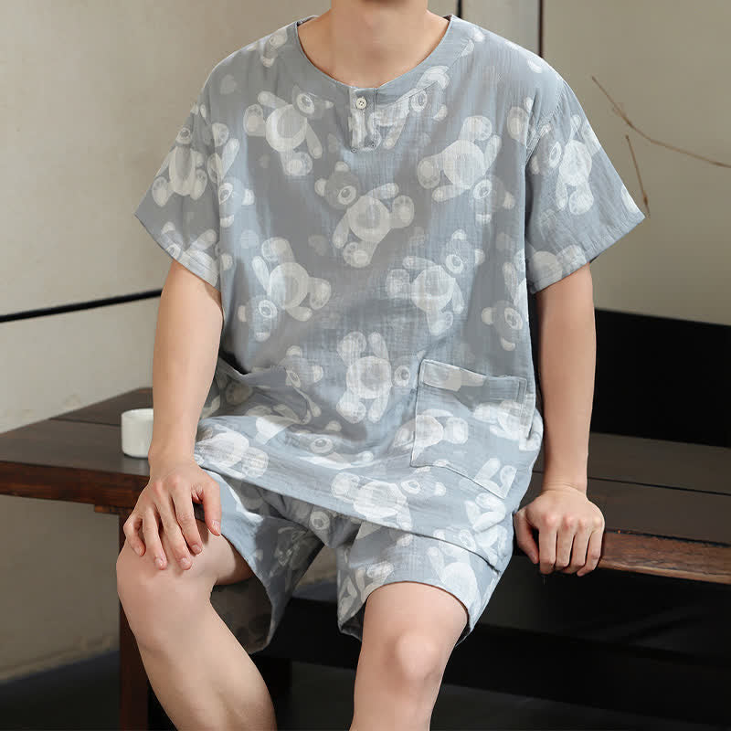 Set sauna e loungewear Bear Gauze Couple - Grigio - Uomini: L - image 8