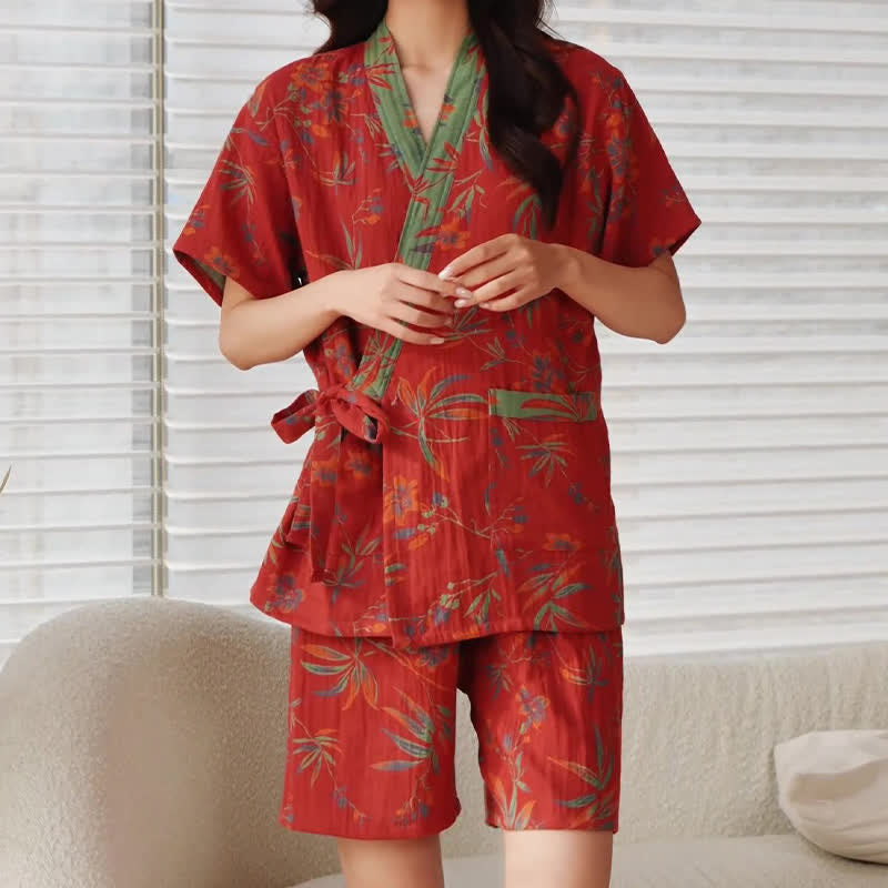 Pigiama kimono in garza di cotone ad asciugatura rapida - image 2