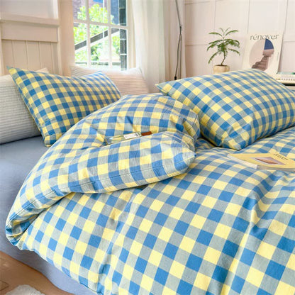 Set di biancheria da letto in puro cotone con motivo a scacchi - image 4
