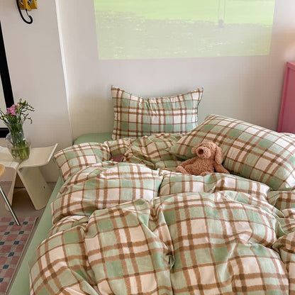 Set di biancheria da letto in garza di cotone dallo stile fresco - Verde - Matrimoniale Grande - image 2