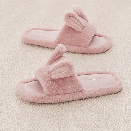 Ciabatte aperte a forma di coniglietto in peluche - Rosa - XL - image 9