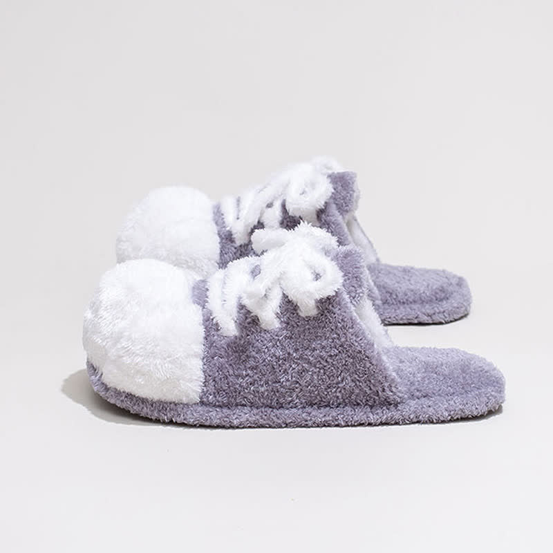 Pantofole di peluche con lacci e punta chiusa a forma di zampa di gatto - image 12