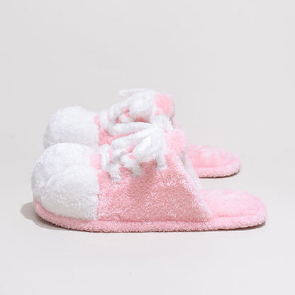 Pantofole di peluche con lacci e punta chiusa a forma di zampa di gatto - image 3