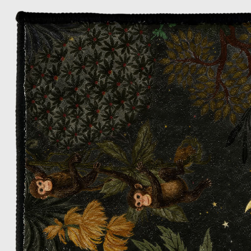 Tappeto rettangolare con scena di fauna selvatica tropicale - image 10