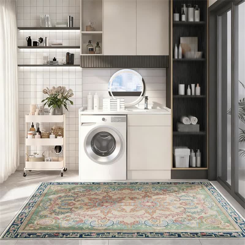Tappeto antiscivolo con medaglione in stile palazzo retrò - image 3