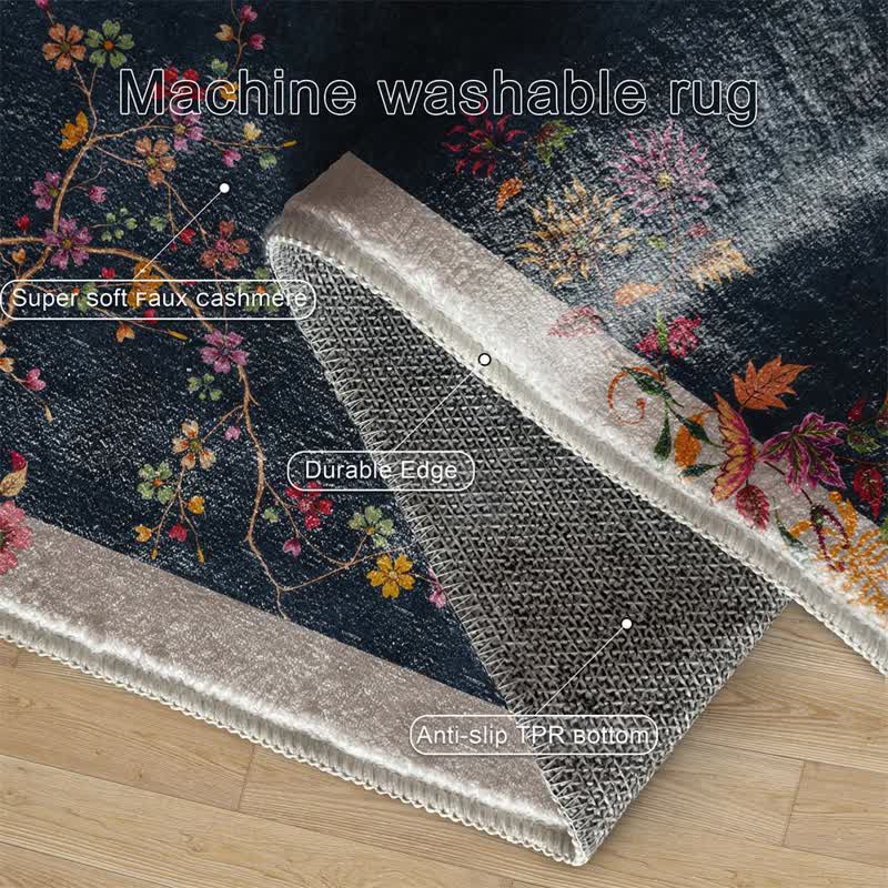 Tappeto antiscivolo con motivo floreale orientale Chinoiserie - image 5