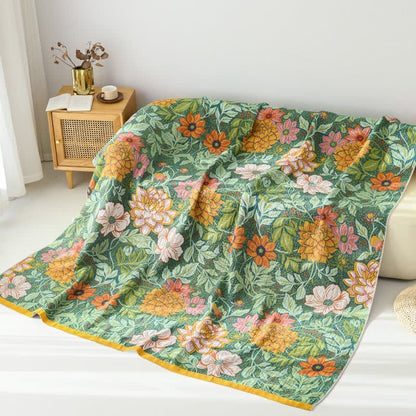 Trapunta reversibile in garza di cotone con motivo floreale Dahlia - image 3