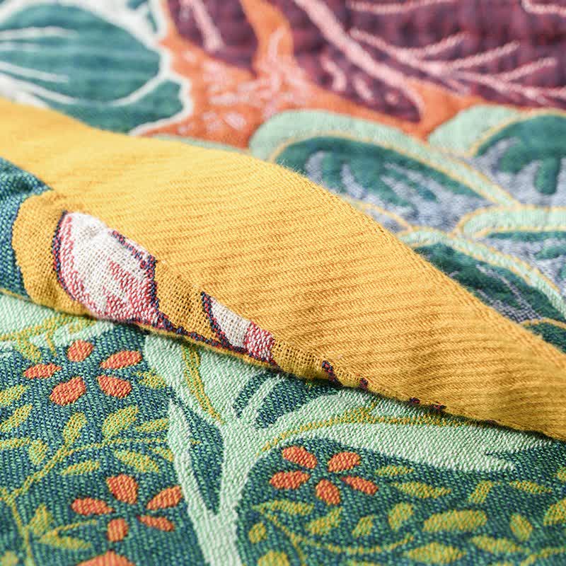 Trapunta reversibile in garza di cotone con motivo floreale Dahlia - image 4
