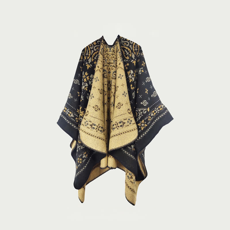 Mantella scialle reversibile con motivo vintage - Marina - 150cm x 120cm - image 1