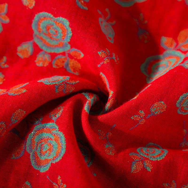 Completo da notte in cotone con rose vintage orientali - image 13