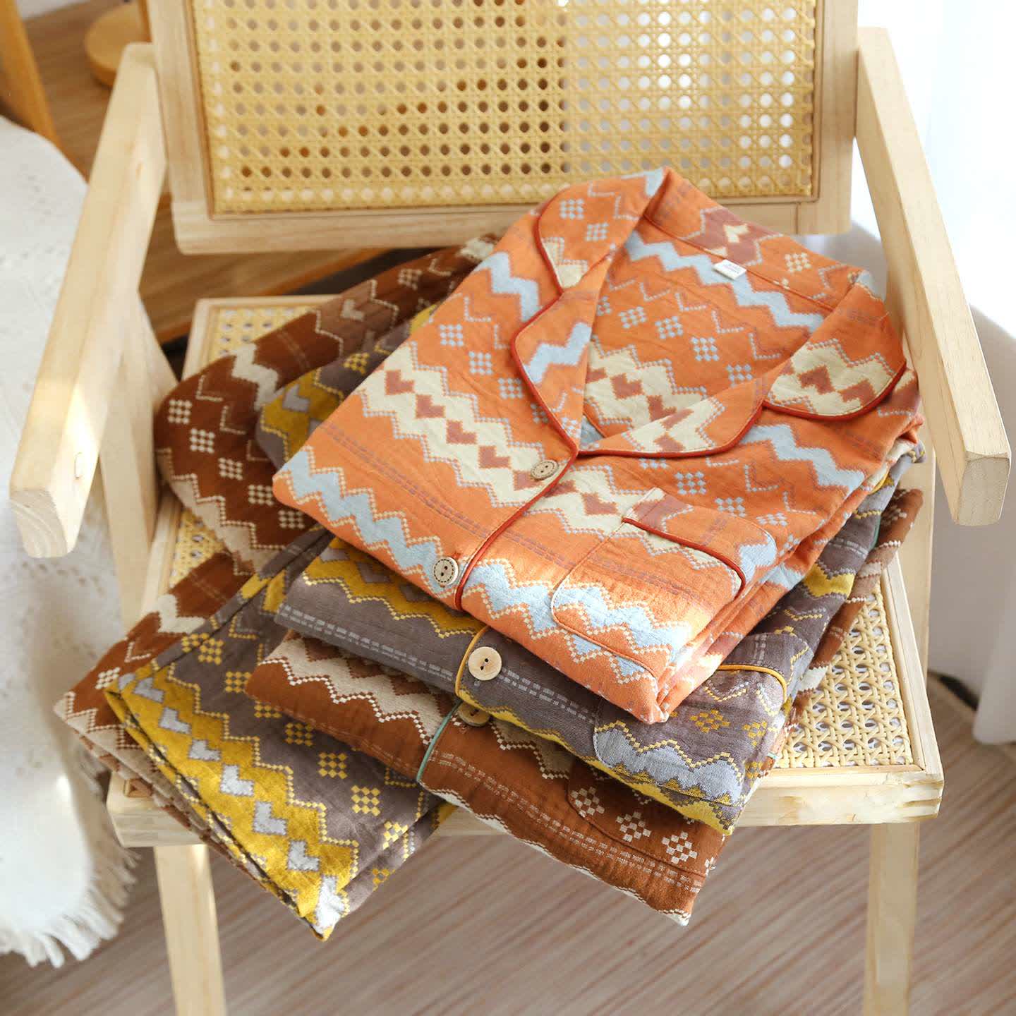 Completo da notte in cotone Vintage Wave Couple - image 1