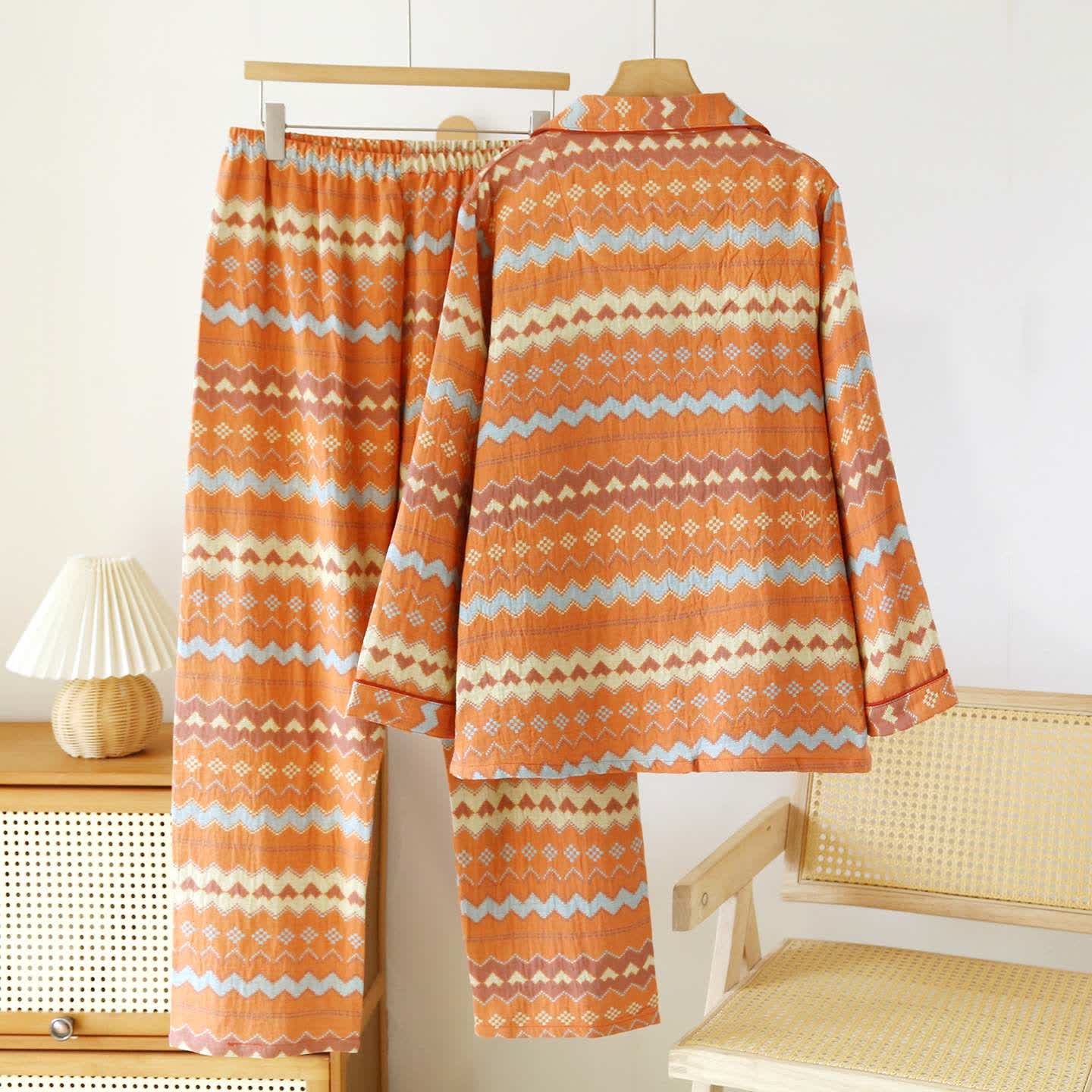 Completo da notte in cotone Vintage Wave Couple - image 3