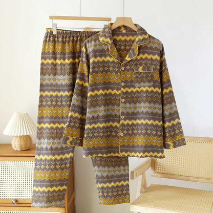 Completo da notte in cotone Vintage Wave Couple - Uomini: Grigio - XL - image 13