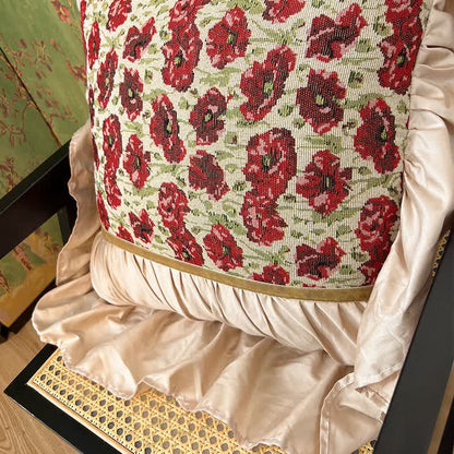 Elegante cuscino floreale con bordo arricciato - image 7