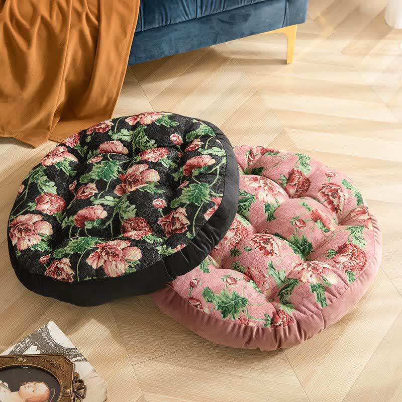 Cuscino per sedia da pavimento con motivo floreale romantico - image 0
