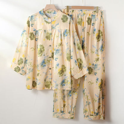 Completo da notte in cotone con stampa floreale Oriental Ink - image 4