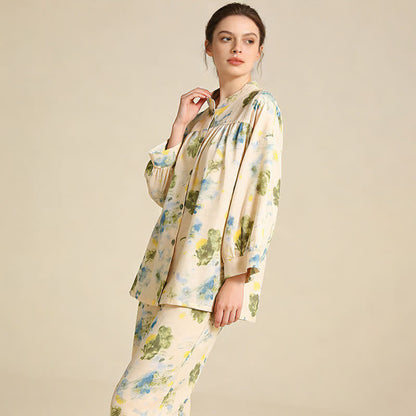 Completo da notte in cotone con stampa floreale Oriental Ink - image 2