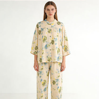 Completo da notte in cotone con stampa floreale Oriental Ink - image 1