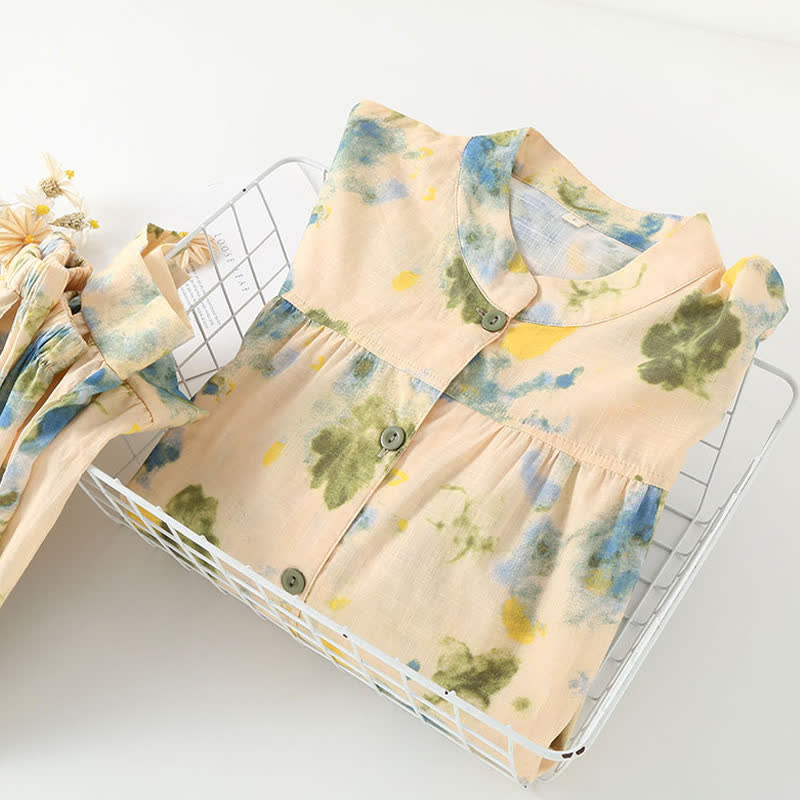 Completo da notte in cotone con stampa floreale Oriental Ink - image 5
