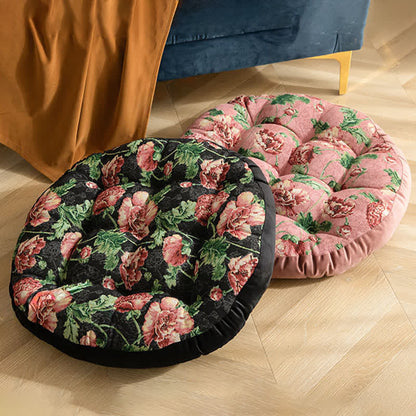 Cuscino per sedia da pavimento con motivo floreale romantico - Rosa + Nero (2 pezzi) - 50cm x 50cm - image 1
