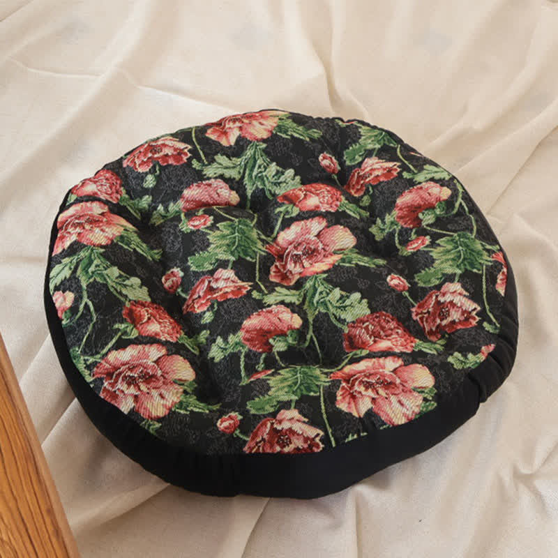 Cuscino per sedia da pavimento con motivo floreale romantico - Nero (1 pezzo) - 50cm x 50cm - image 9