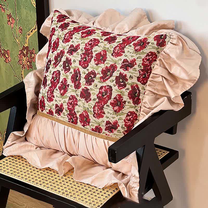 Elegante cuscino floreale con bordo arricciato - Piazza - 45cm x 45cm - image 6