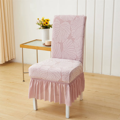 Fodera per sedia Parsons in jacquard Leaf - Rosa - 6 pezzi - Taglia unica - image 7