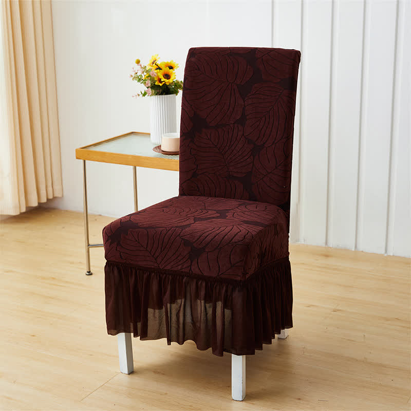 Fodera per sedia Parsons in jacquard Leaf - Marrone - 6 pezzi - Taglia unica - image 11