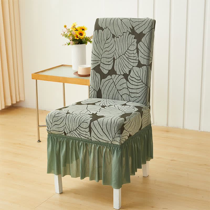 Fodera per sedia Parsons in jacquard Leaf - Verde - 6 pezzi - Taglia unica - image 12