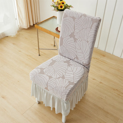 Fodera per sedia Parsons in jacquard Leaf - Argento - 6 pezzi - Taglia unica - image 14