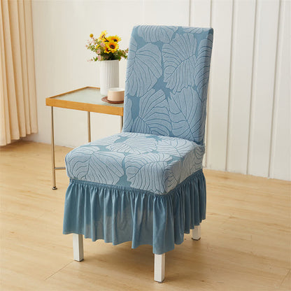 Fodera per sedia Parsons in jacquard Leaf - Blu - 6 pezzi - Taglia unica - image 13
