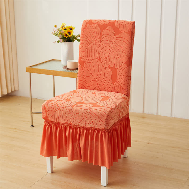Fodera per sedia Parsons in jacquard Leaf - Arancia - 6 pezzi - Taglia unica - image 10