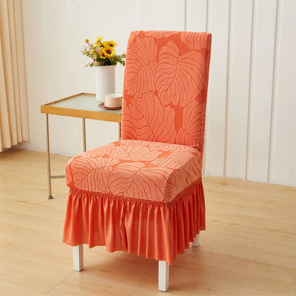 Fodera per sedia Parsons in jacquard Leaf - Arancia - 6 pezzi - Taglia unica - image 10
