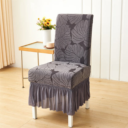 Fodera per sedia Parsons in jacquard Leaf - Grigio scuro - 6 pezzi - Taglia unica - image 8