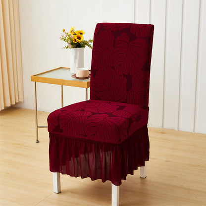 Fodera per sedia Parsons in jacquard Leaf - Vino - 6 pezzi - Taglia unica - image 9
