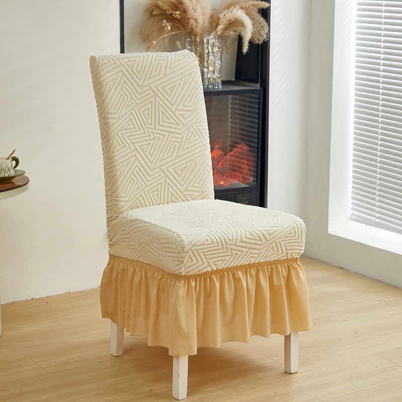 Coprisedia da pranzo elasticizzato geometrico - Beige - 6 pezzi - Taglia unica - image 13
