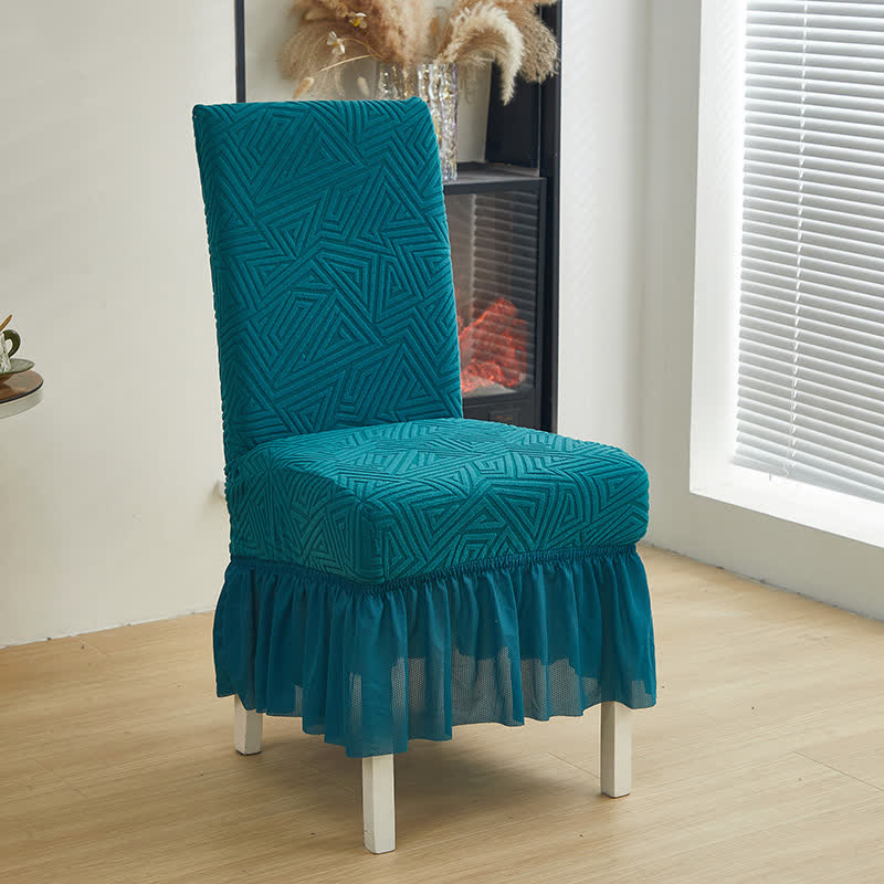 Coprisedia da pranzo elasticizzato geometrico - Blu Verde - 6 pezzi - Taglia unica - image 9