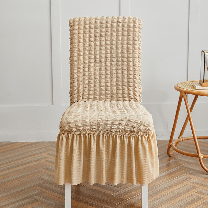Coprisedia elasticizzato in seersucker con gonna a balze - Beige - 6 pezzi - Taglia unica - image 16