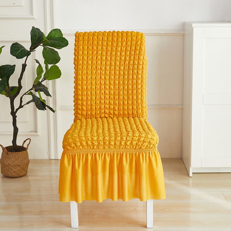 Coprisedia elasticizzato in seersucker con gonna a balze - Giallo - 6 pezzi - Taglia unica - image 3