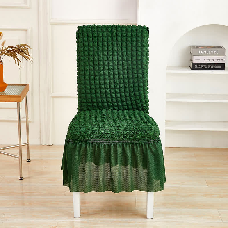 Coprisedia elasticizzato in seersucker con gonna a balze - Verde scuro - 6 pezzi - Taglia unica - image 15