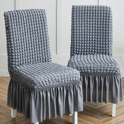 Coprisedia elasticizzato in seersucker con gonna a balze - image 19