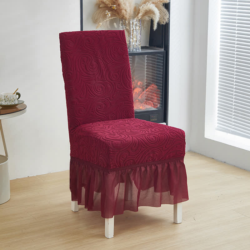 Coprisedia da pranzo universale elasticizzato in jacquard - Vino - 6 pezzi - Taglia unica - image 13